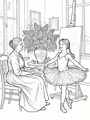 Impressionist Painting - B&W