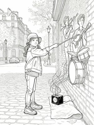 Impressionist Painting - B&W