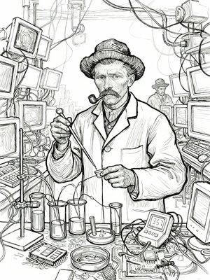 Impressionist Painting - B&W