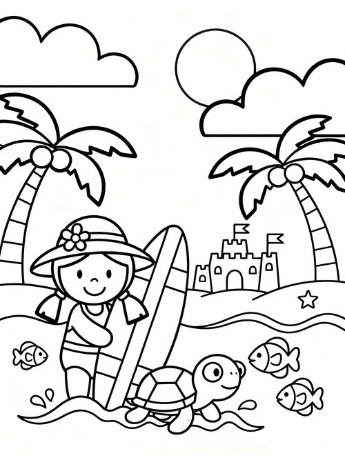 Preschool Simple - Coloring Book Sample