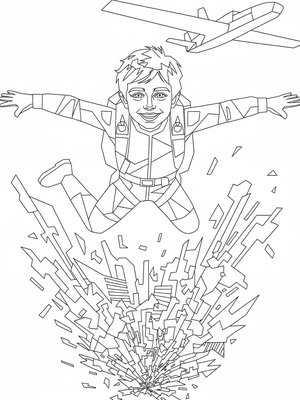 Cubist Painting - B&W