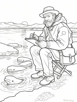 Impressionist Painting - B&W