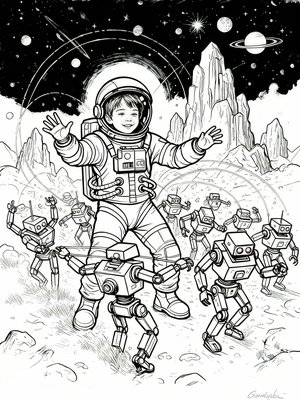 Impressionist Painting - B&W