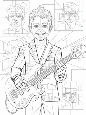 Cubist Painting - B&W