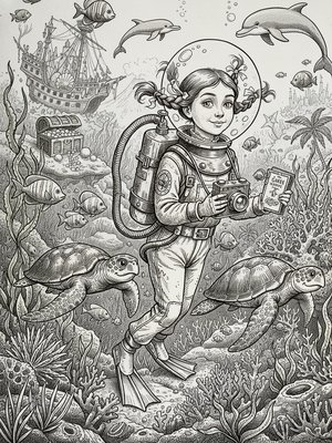 Victorian Illustration B&W sample