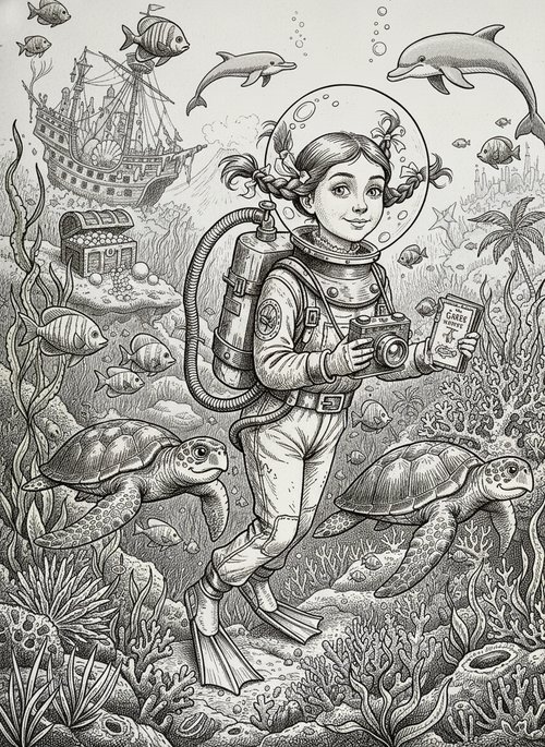 Victorian Illustration - B&W Sample