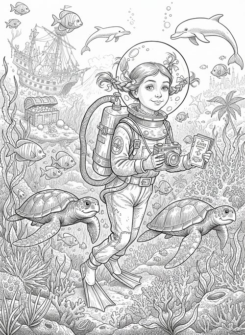 Victorian Illustration - Coloring Book Sample