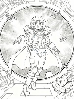 Classic Anime coloring book sample