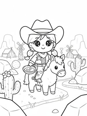 Kawaii Cute B&W sample