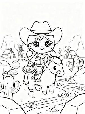 Kawaii Cute coloring book sample