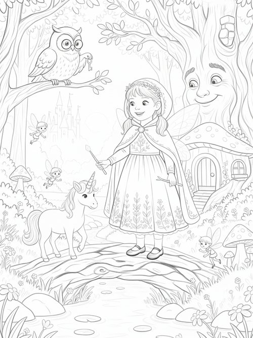 Vintage Storybook - Coloring Book Sample