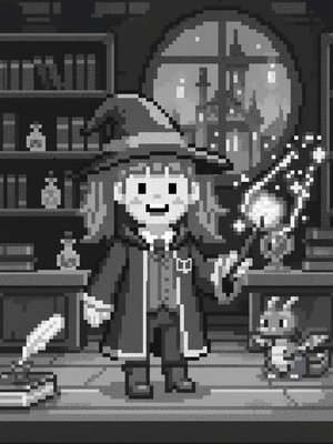 Pixel Art B&W sample