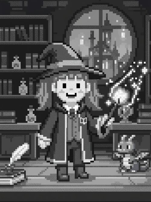Pixel Art - B&W Sample
