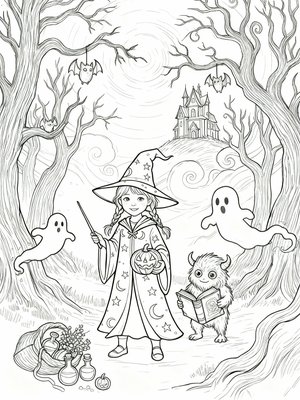 Impressionist Painting coloring book sample