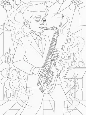 Cubist Painting - B&W