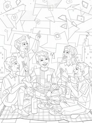 Cubist Painting - B&W