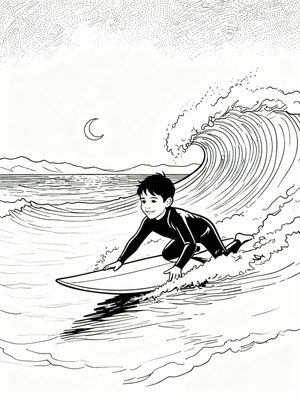 Impressionist Painting - B&W