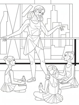 Cubist Painting - B&W