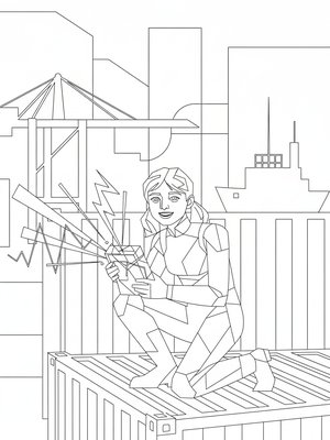 Cubist Painting - B&W