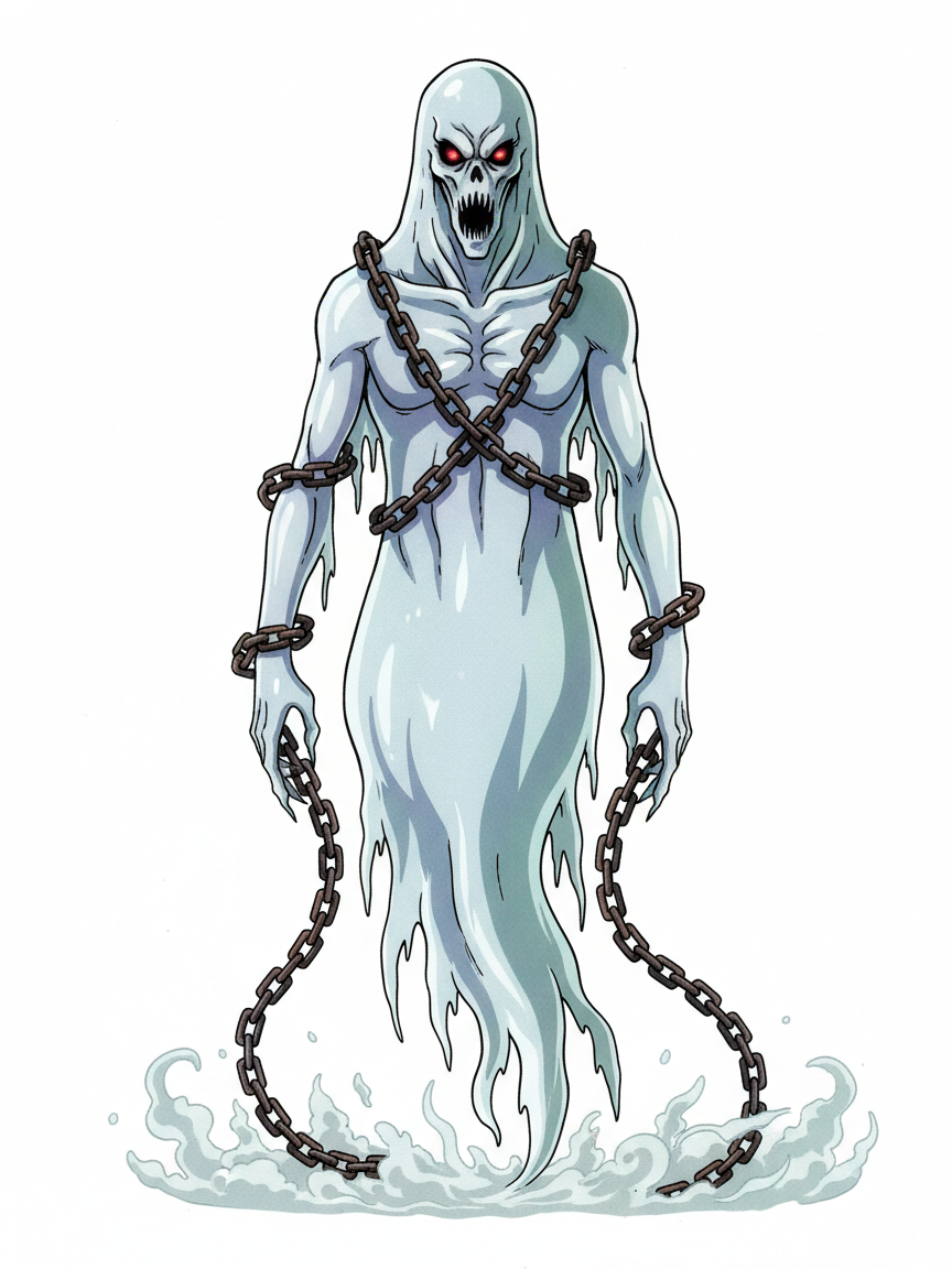 Spook the Scary Ghost - Full Colored Illustration