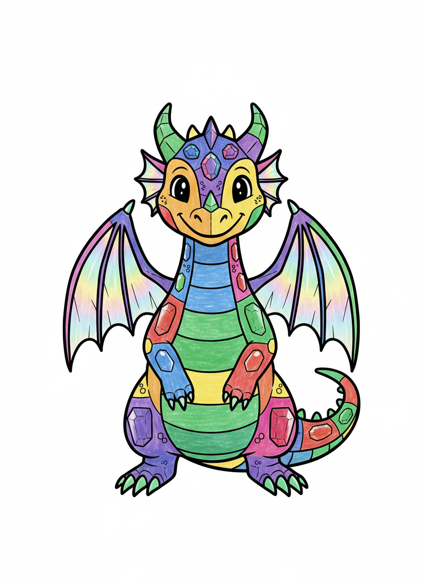 Gemstone the Crystal Dragon - Full Colored Illustration