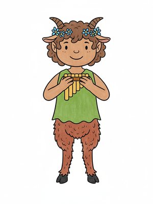 Pan the Playful Satyr in Classic Coloring Book