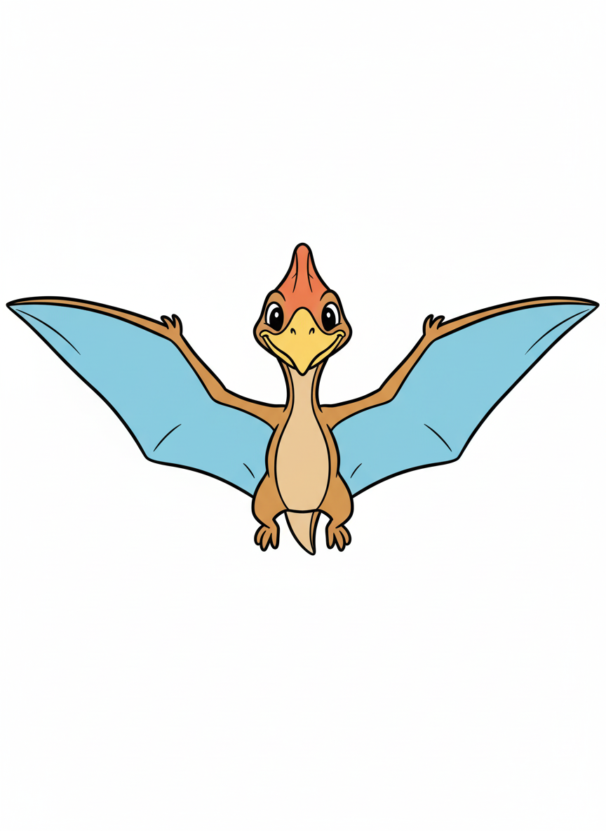 Wings the Pteranodon - Full Colored Illustration