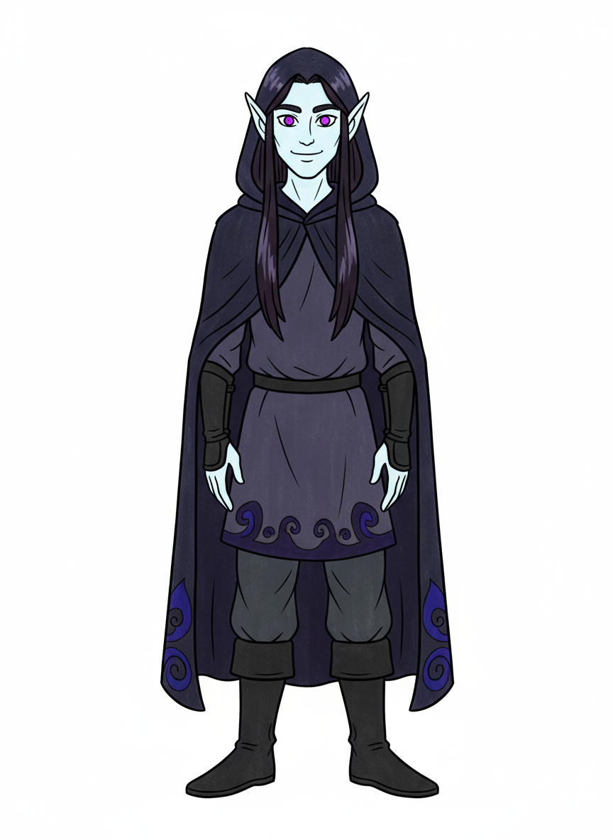 Thorn the Dark Elf - Full Colored Illustration