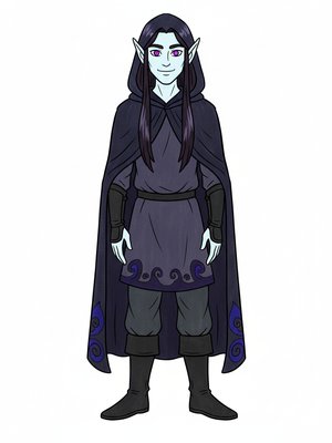 Thorn the Dark Elf in Classic Coloring Book - Full Colored Illustration