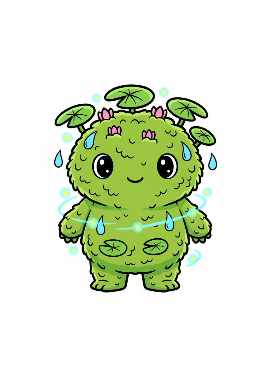 Mossy the Swamp Sprite - Full Colored Illustration