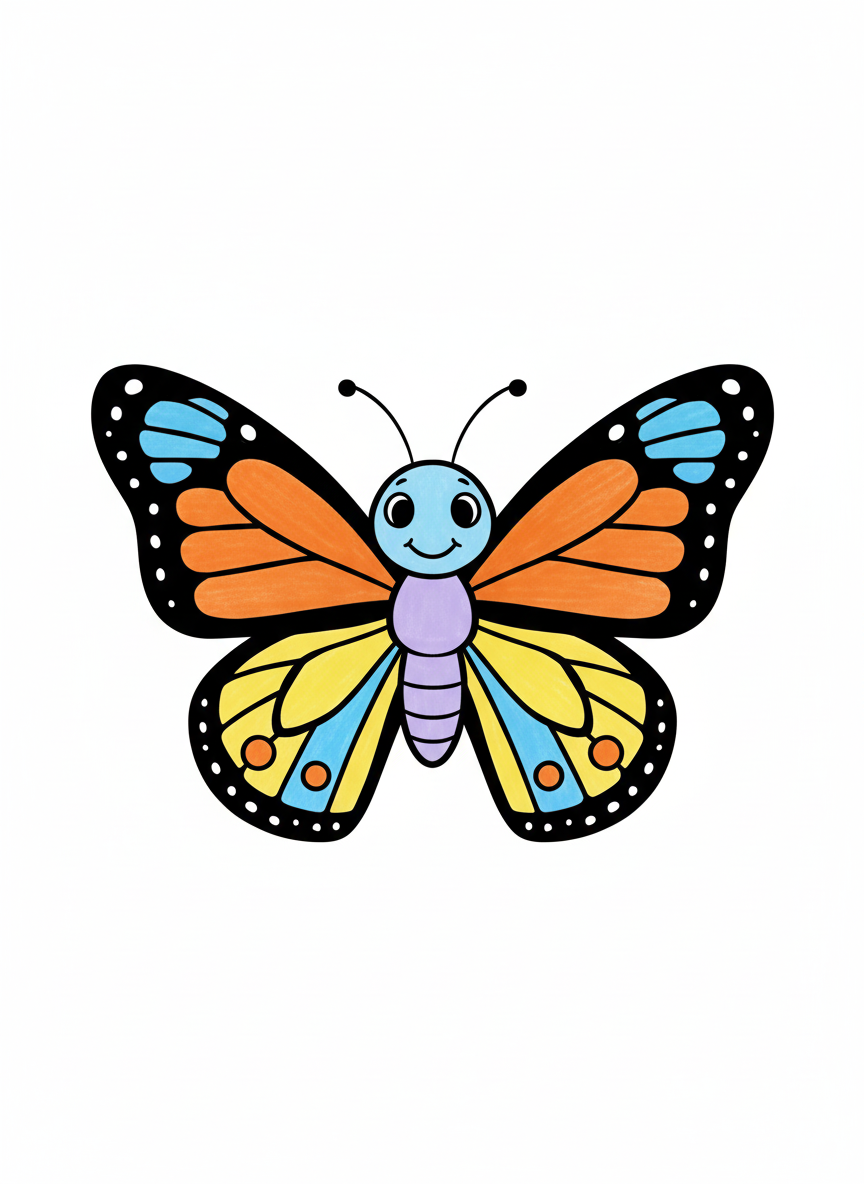 Flutter the Butterfly - Full Colored Illustration