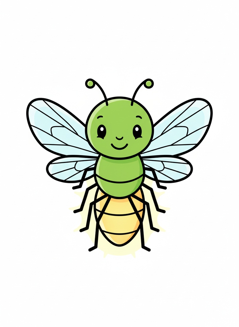 Glow the Firefly in Classic Coloring Book - Full Colored Illustration