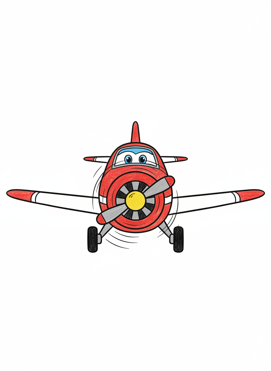 Sky the Toy Plane - Full Colored Illustration