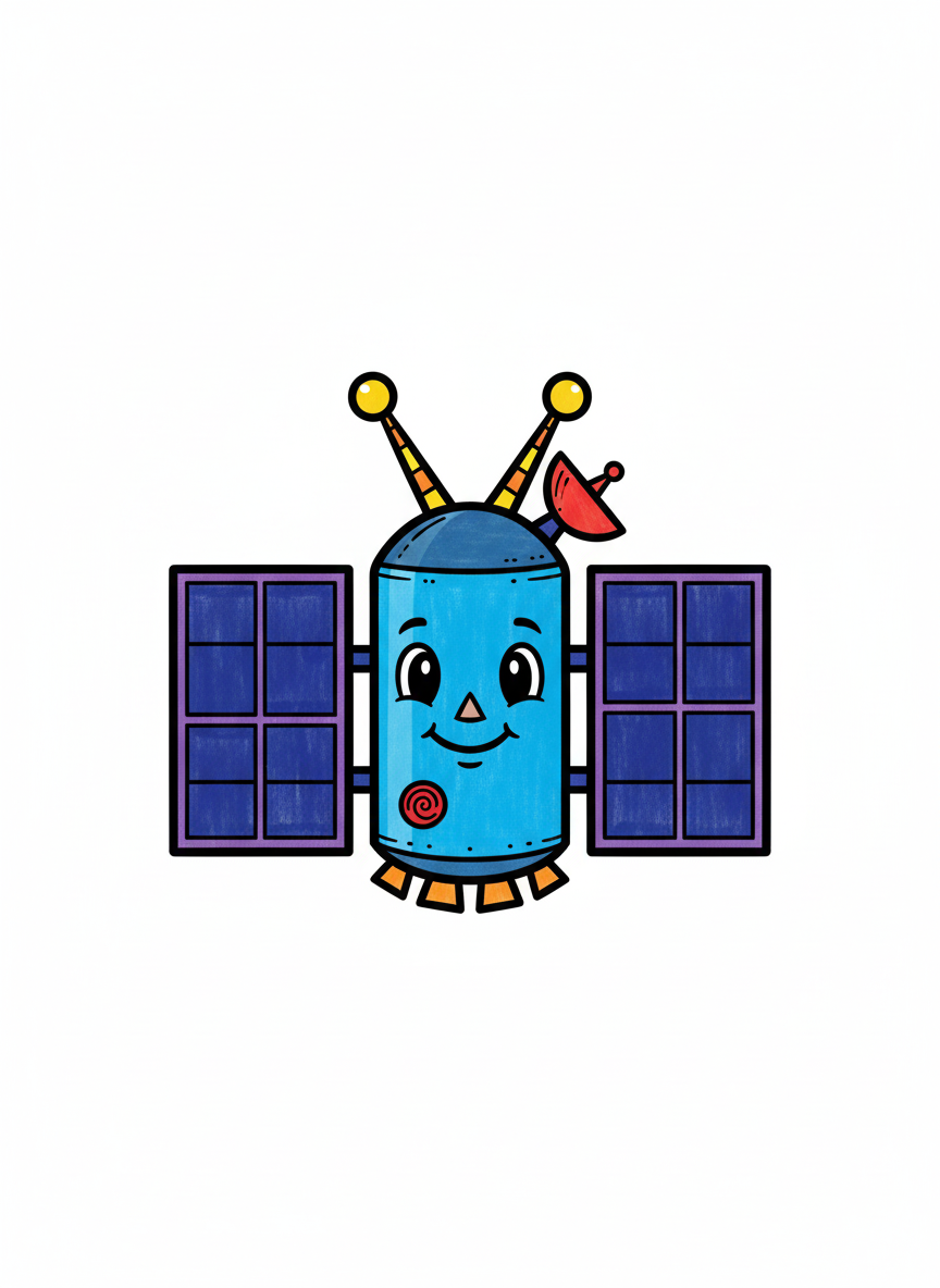 Rocket the Space Probe - Full Colored Illustration