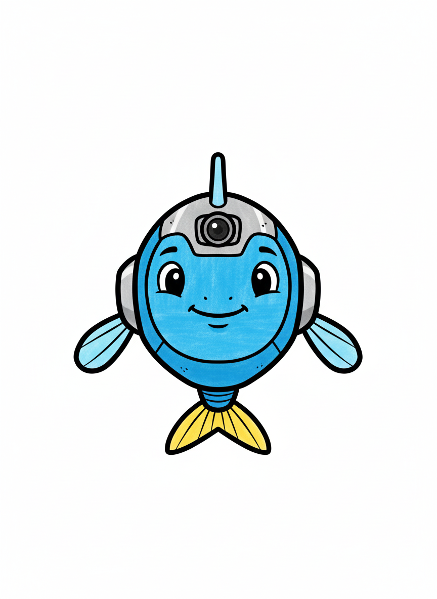 Float the Robot Fish - Full Colored Illustration