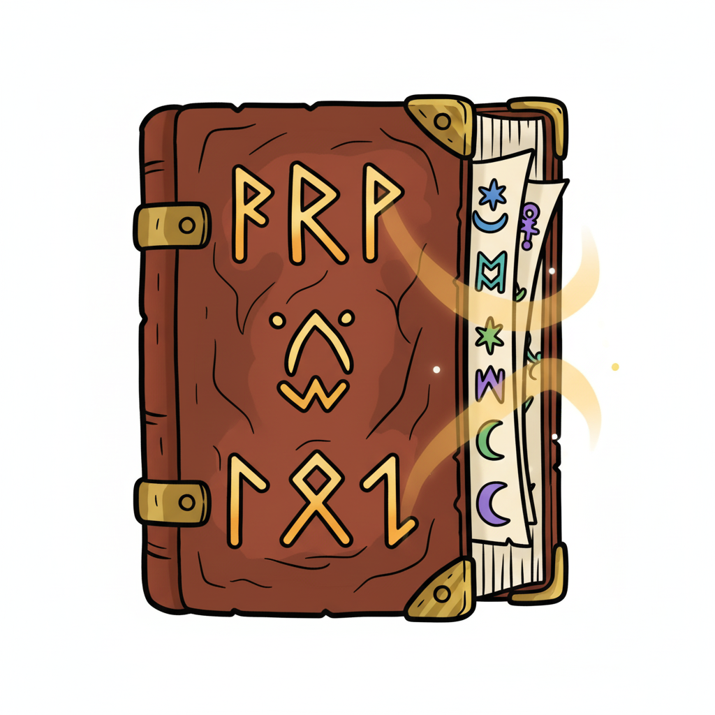 Spell Book of Secrets - Full Colored Illustration