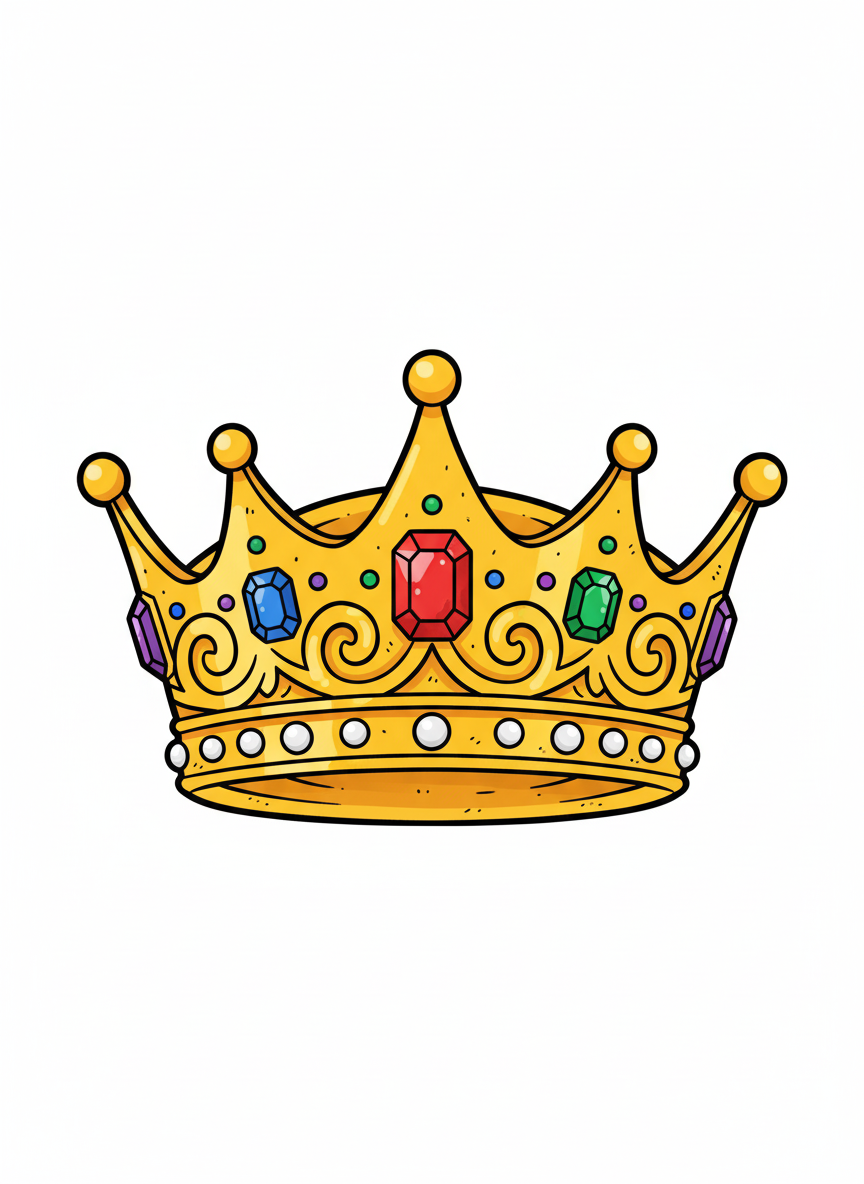 Ancient Golden Crown - Full Colored Illustration
