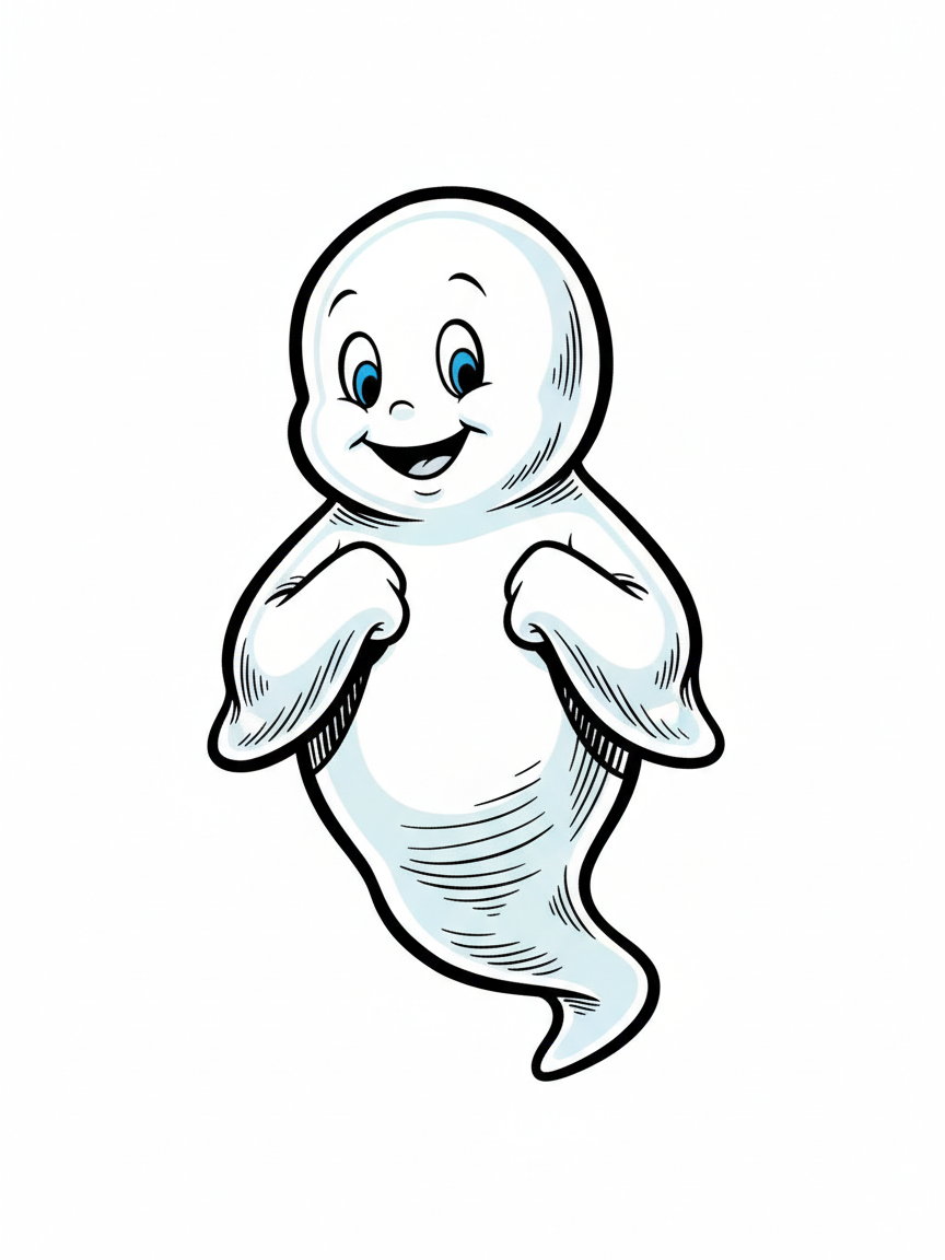 Casper the Friendly Ghost - Full Colored Illustration