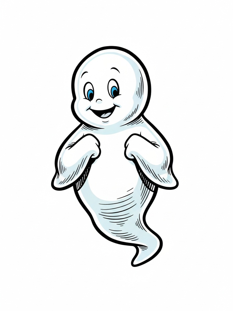 Casper the Friendly Ghost in Comic Book - Full Colored Illustration