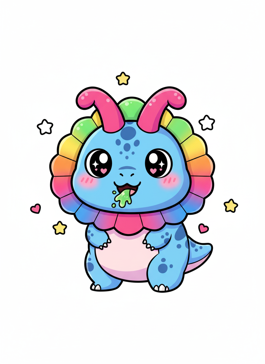 Spitter the Dilophosaurus - Full Colored Illustration