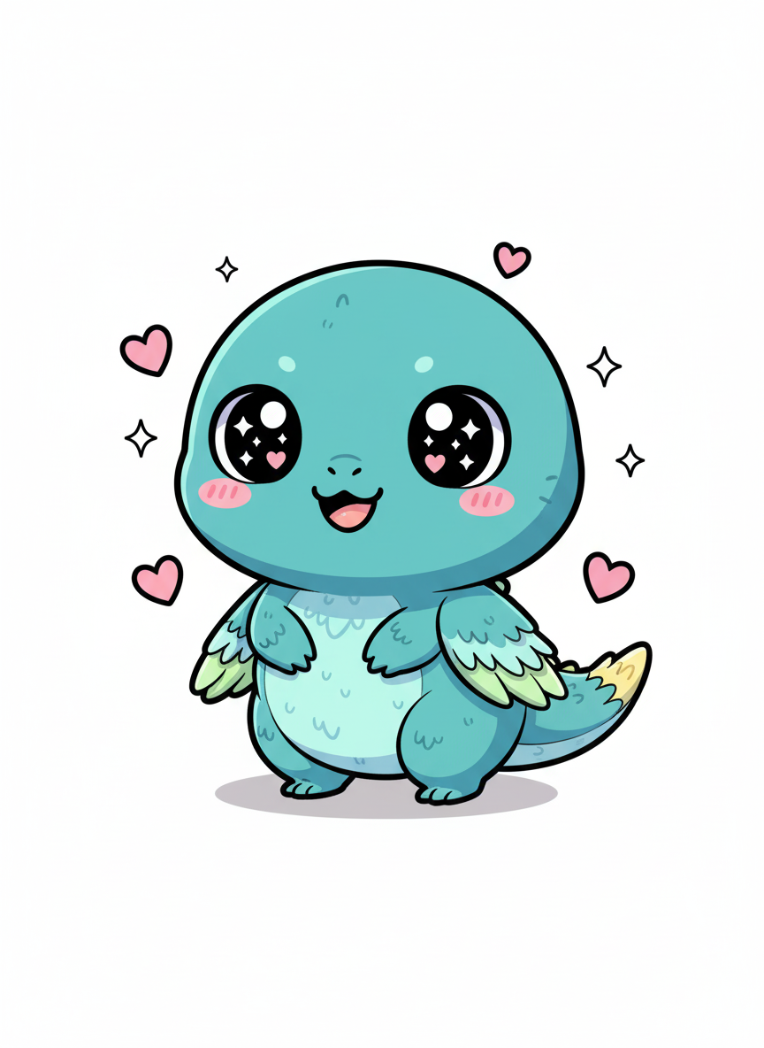 Pounce the Microraptor - Full Colored Illustration