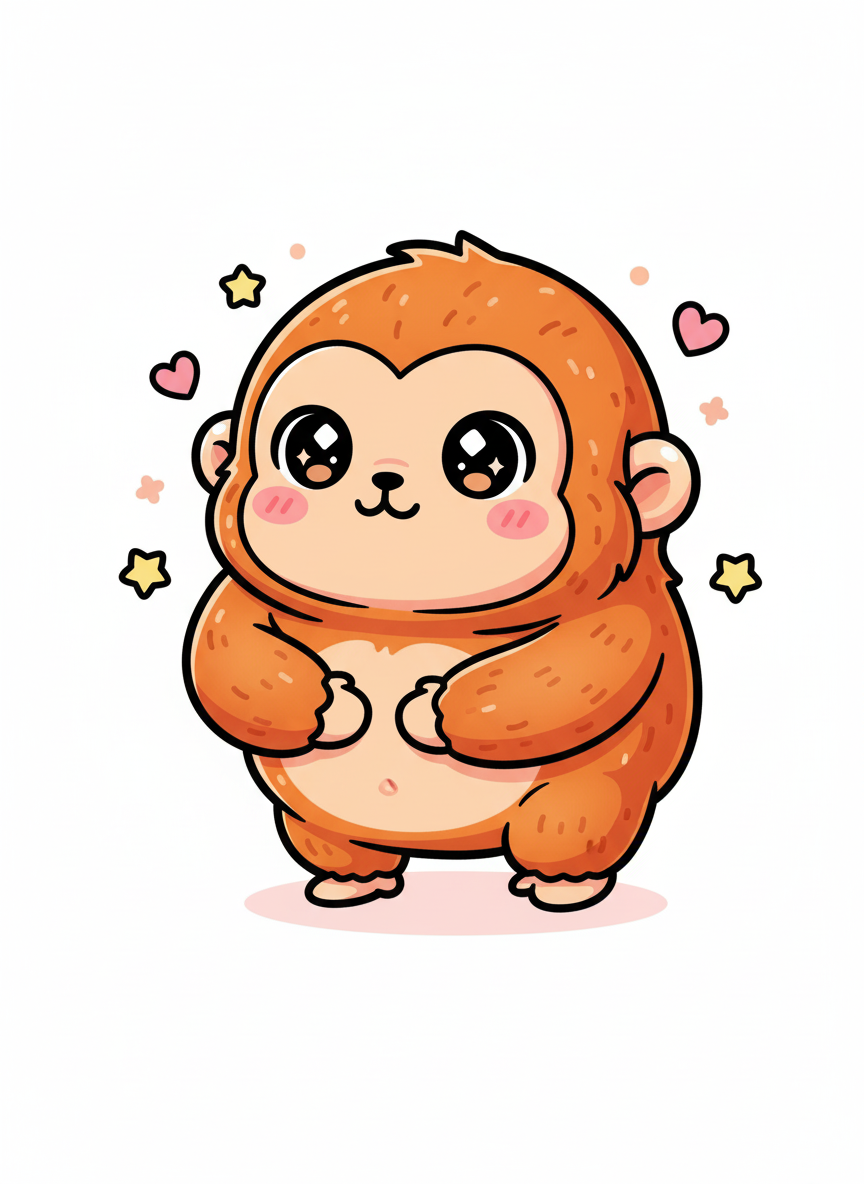 Coco the Swinging Orangutan - Full Colored Illustration