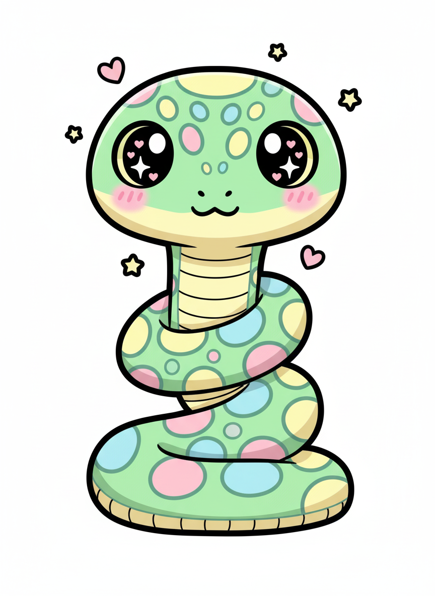Slither the Python - Full Colored Illustration