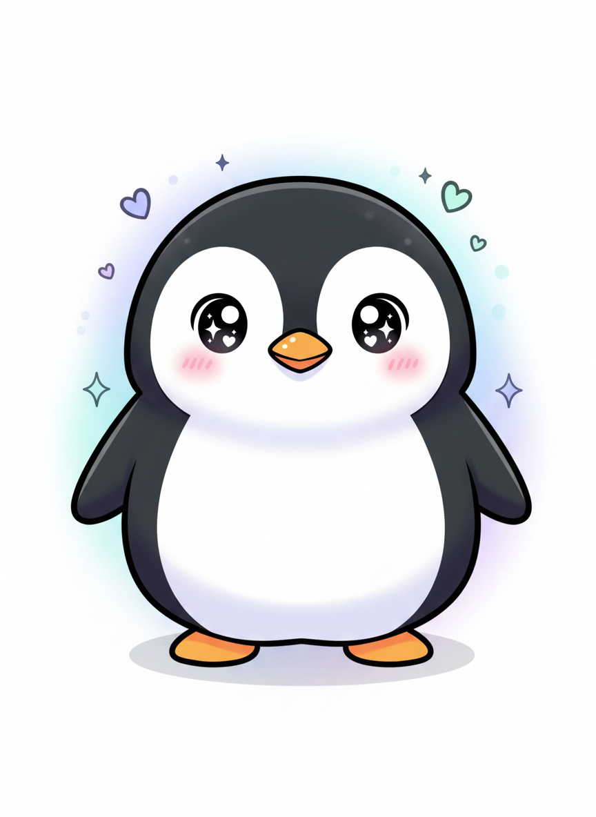 Waddle the Penguin - Full Colored Illustration