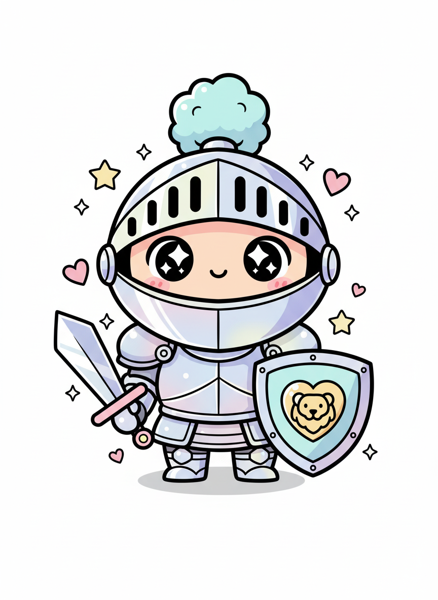 Sir Brave the Noble Knight - Full Colored Illustration