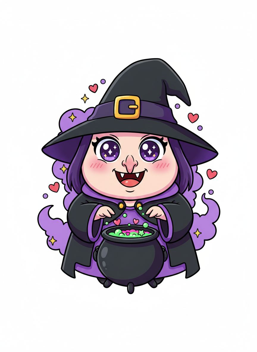 Morgana the Dark Witch - Full Colored Illustration