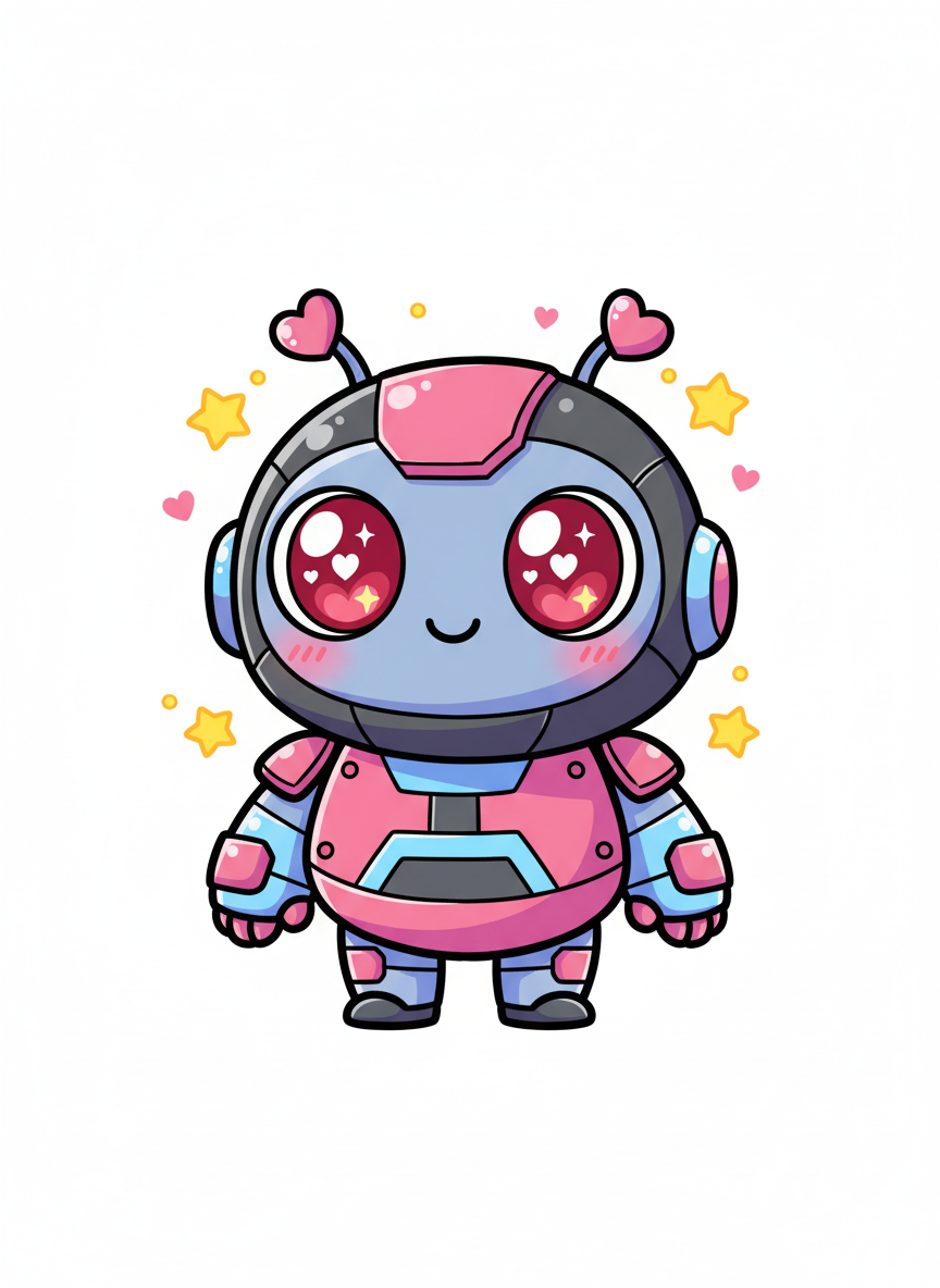 Cyber the Villain Robot - Full Colored Illustration