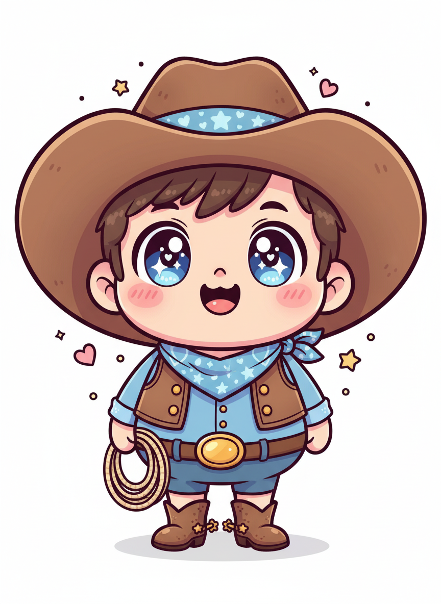 Buck the Cowboy - Full Colored Illustration