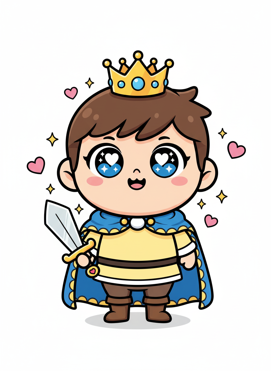 Prince Valor the Brave - Full Colored Illustration