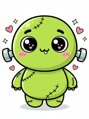 Victor the Friendly Monster in Kawaii Cute